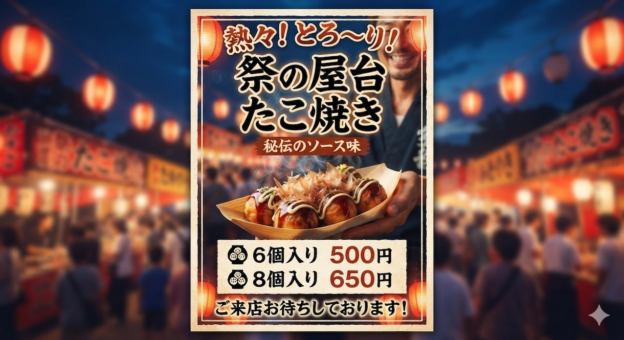 祭りや屋台などその他もろもろのポスターを作ります お客様に寄り添ったポスターを制作します イメージ1