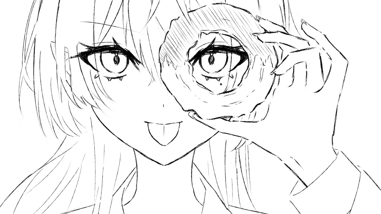 親しみやすいラフなイラストをモノクロで描きます アイコン、サムネイル、MV、グッズなど。早期納品や商用も！ イメージ1