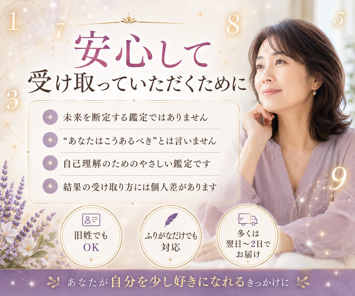 数秘術で本当の自分と価値観を取扱説明書にします 「私って結局どんな人？」数字から本質と価値観を鑑定書に イメージ10