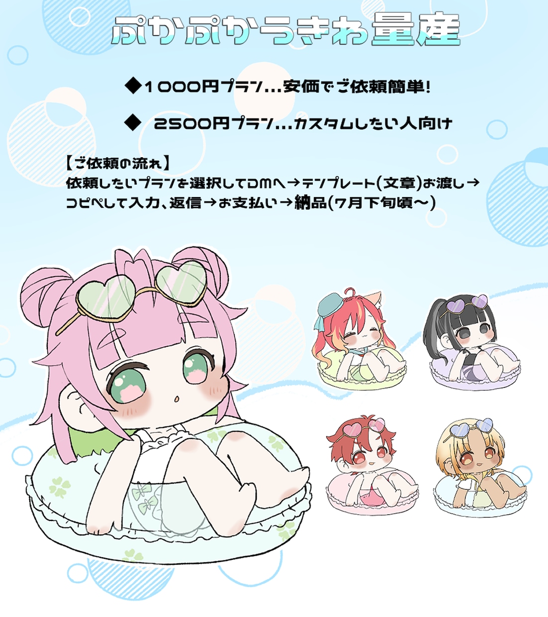 ぷかぷかうきわ量産 描きます 夏にぴったりの水着うきわ量産です イメージ1