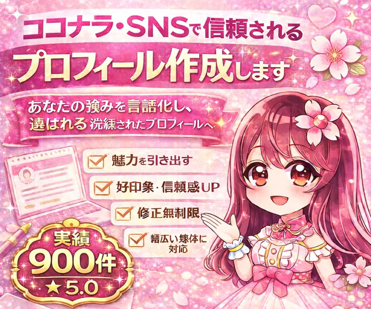 プロフィール作成|あなたの魅力を引き出します ライターが信頼される文章で差別化します イメージ1