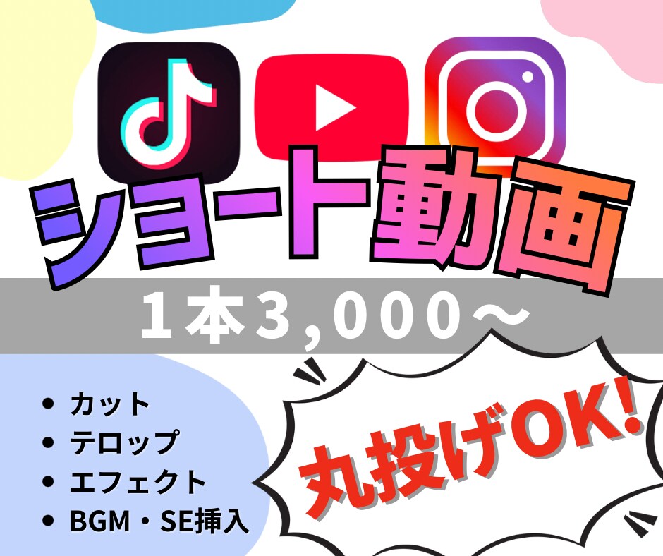 低価格でショート動画を編集します SNS動画実績アリ！丁寧を心がけ動画編集いたします！ イメージ1