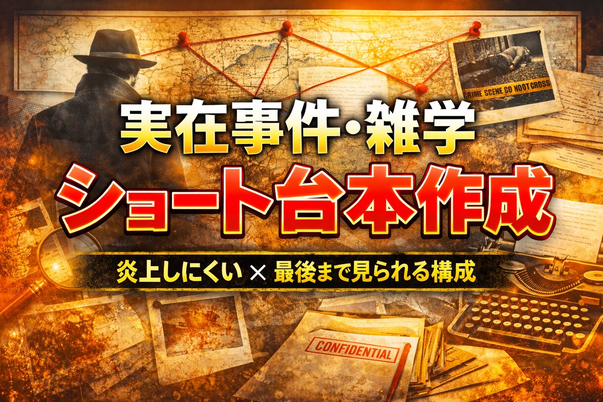 ショート動画用台本作成します 気軽に面倒な台本作成の手間を省ける便利機能(手作業) イメージ1