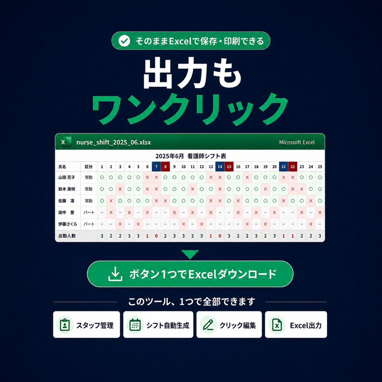 クリニック向け シフト自動作成ツールを作ります 医療現場を知るエンジニアが、使いやすさにこだわって作ります イメージ5