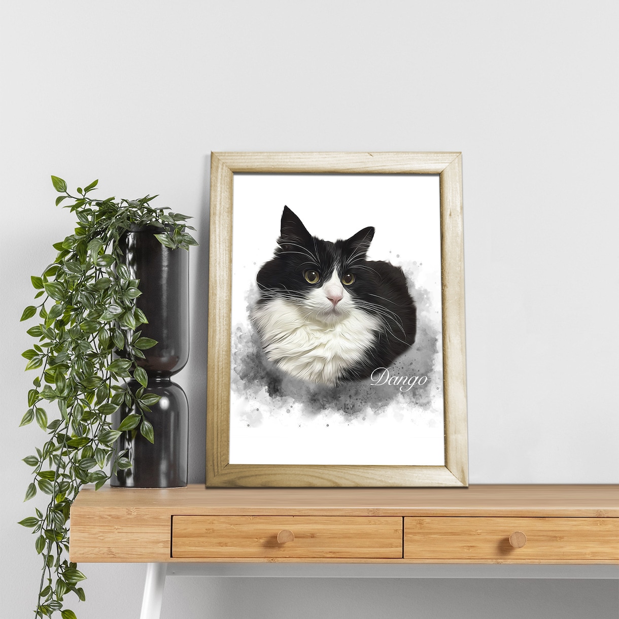 スタイリッシュなペットイラストを制作します 送付された画像からA4サイズ・PC・スマホ待受画像にします！ イメージ5