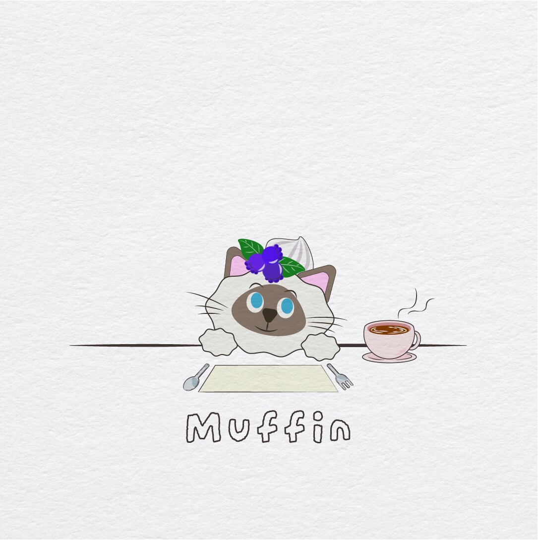 デザートタイムのペットちゃんのイラストを制作します ペットちゃんの頭にトッピングを乗せたデザートタイムのイラスト イメージ3
