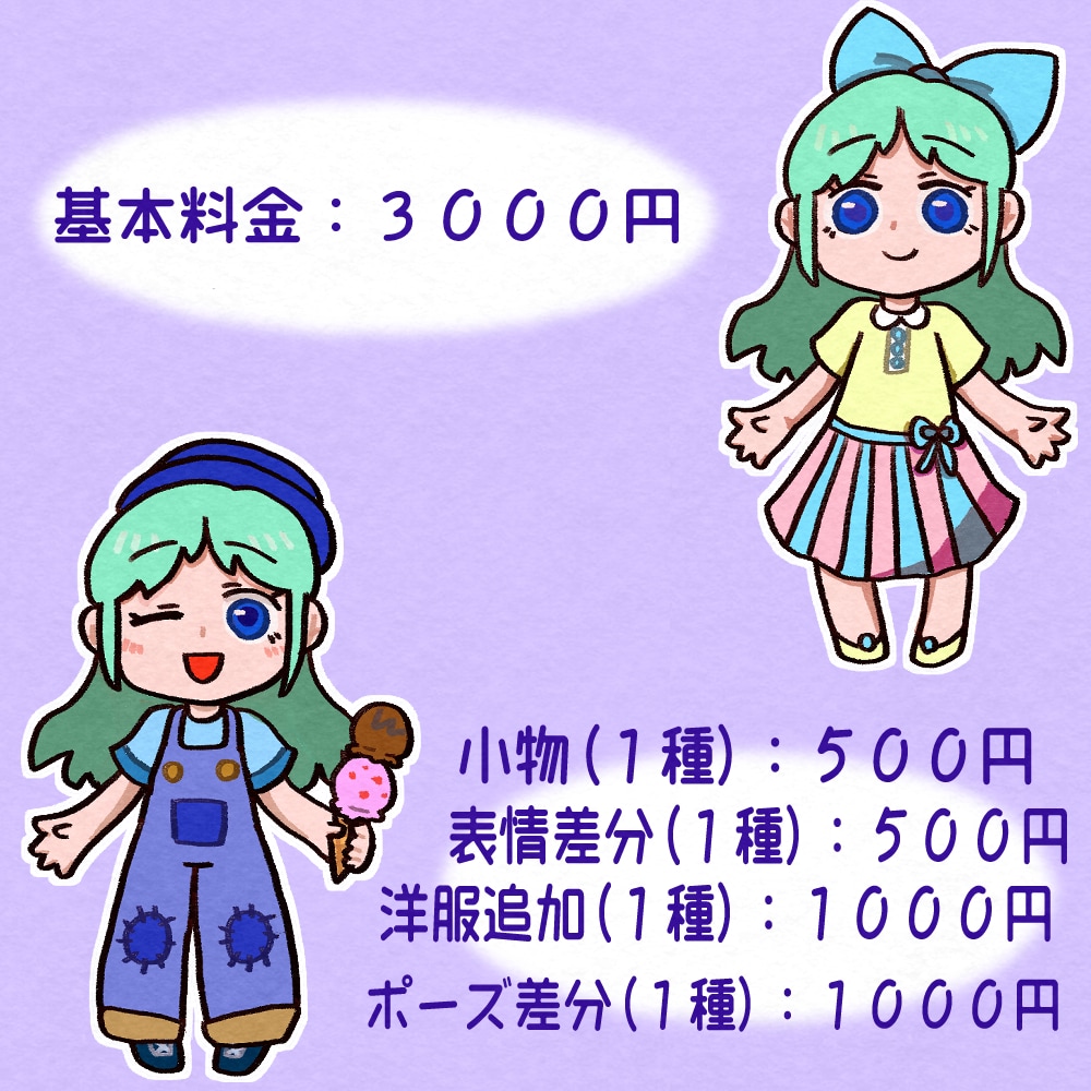 オリキャラやVTuberをミニキャラにします 【商用利用可】やさしい絵本風デフォルメ描きます【SD】 イメージ2
