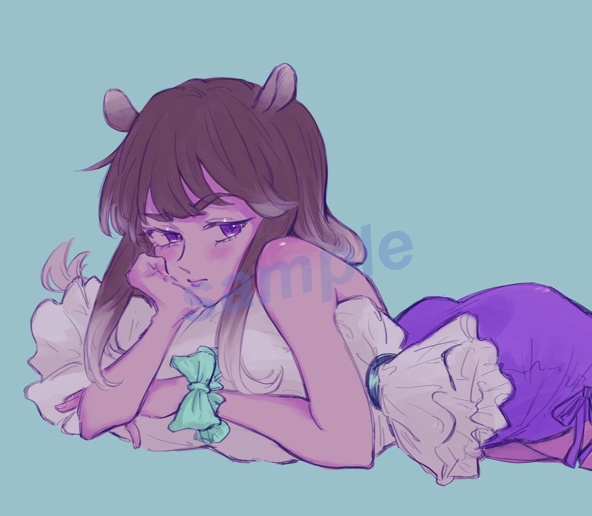 一枚絵、SNSアイコンなどのイラスト作成いたします イラスト、アイコン、立ち絵、動画のサムネイルなどに！ イメージ1
