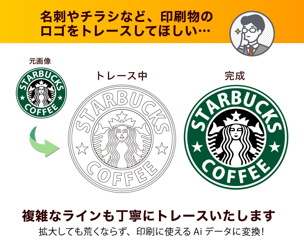 画像データをトレースしてAiデータにします データ編集にお困りの方へ。プロ品質トレースで翌日納品します！ イメージ2