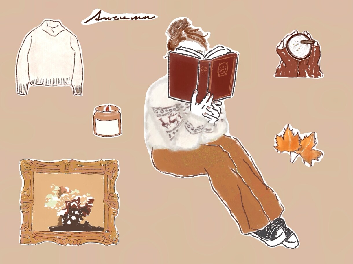 おしゃれな水彩イラストセットお好みの５点～描きます 人物や小物セット！デザインに統一感＆個性UPし多様な場面に！ イメージ5