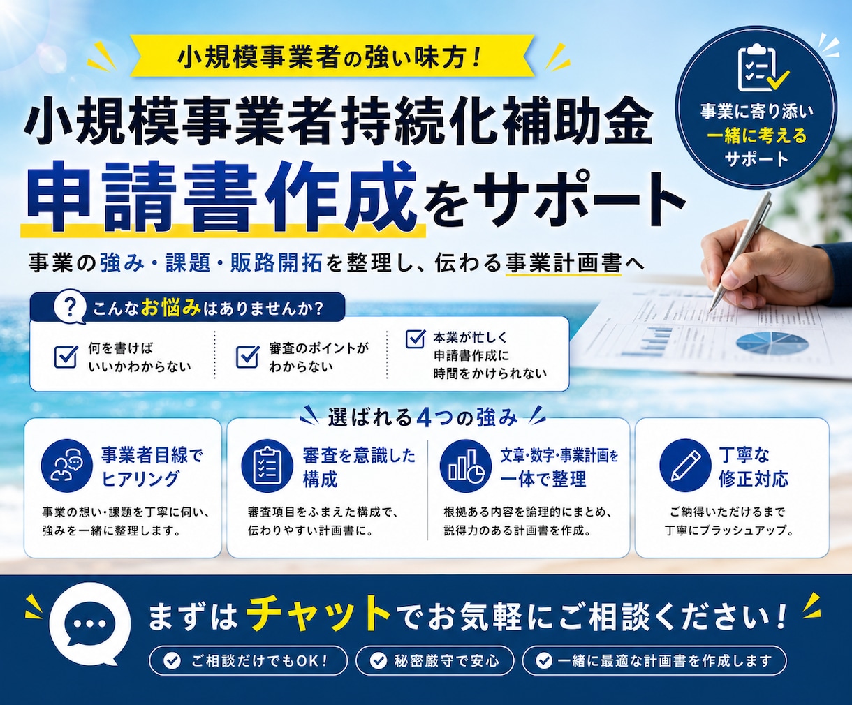 持続化補助金の申請書を添削・アドバイスいたします ★小規模事業者持続化補助金をご自身で作成中の方！！★ イメージ1