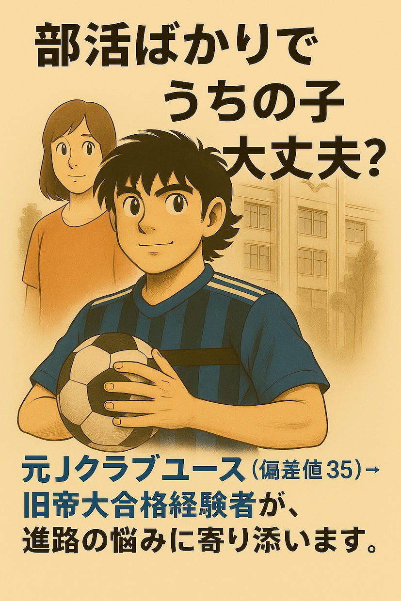 勉強0→逆転合格を経験。逆転合格をサポートします 勉強ゼロ→逆転合格を経験。部活生の進路不安に寄り添います。 イメージ1