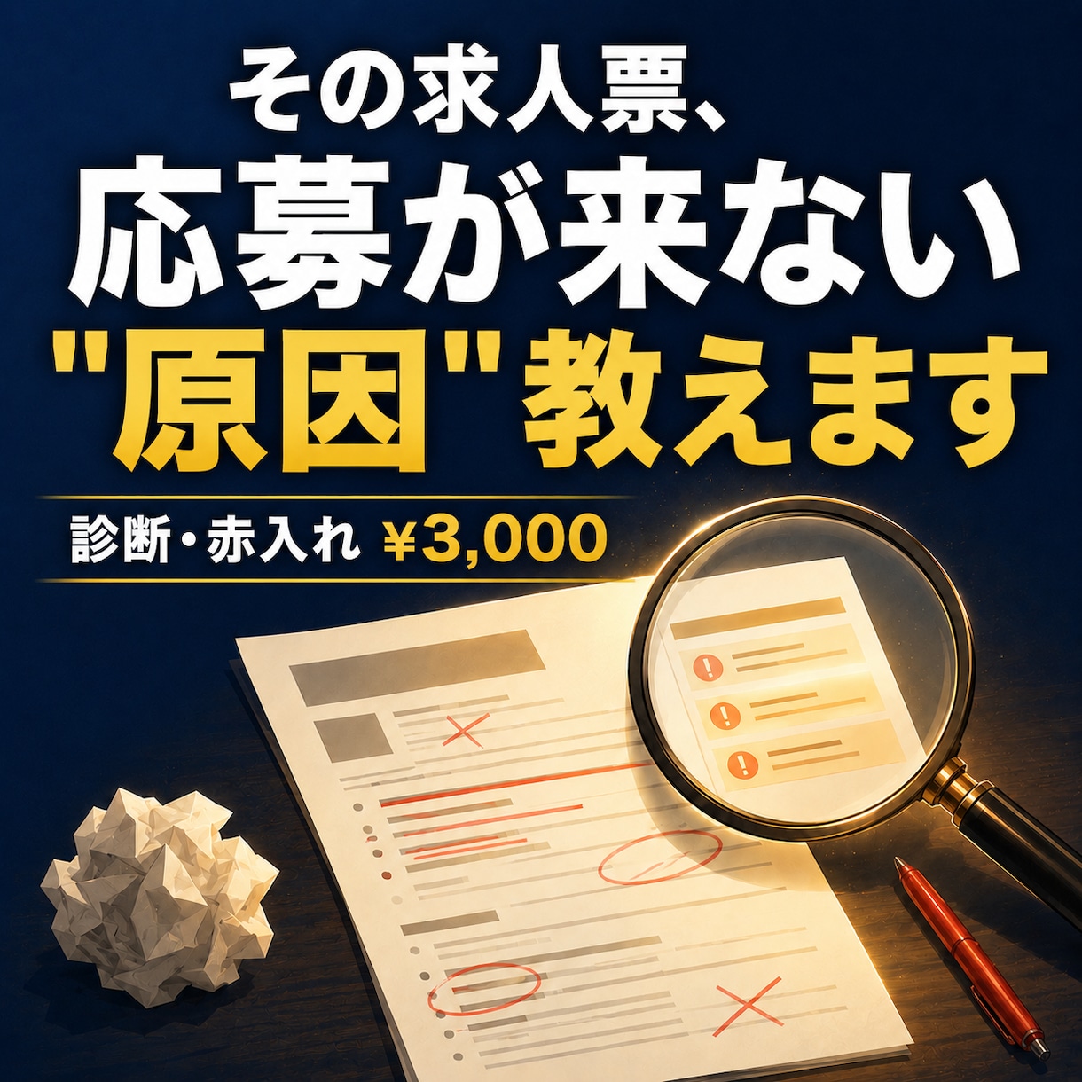 介護・医療の求人票、プロが診断・赤入れます 応募が来ない原因を3千円で見える化。書き換え前の健康診断 イメージ1