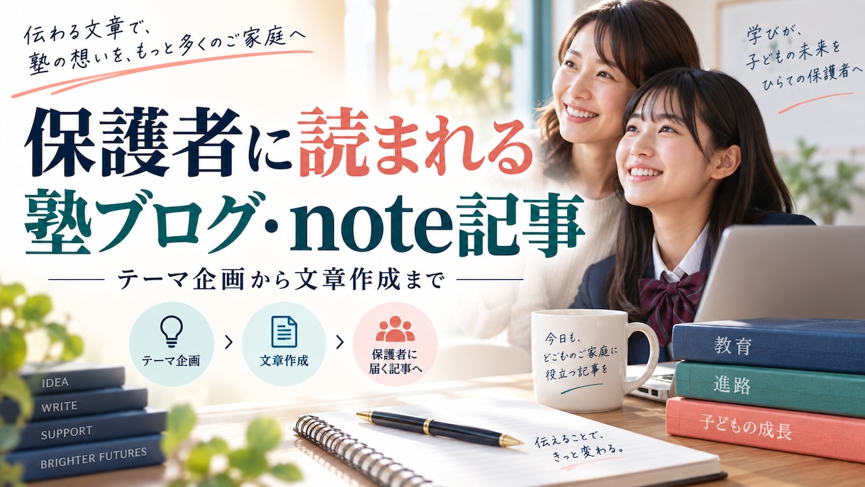 学習塾のブログ・note記事を書きます 保護者が知りたい情報を塾目線で整理します イメージ1