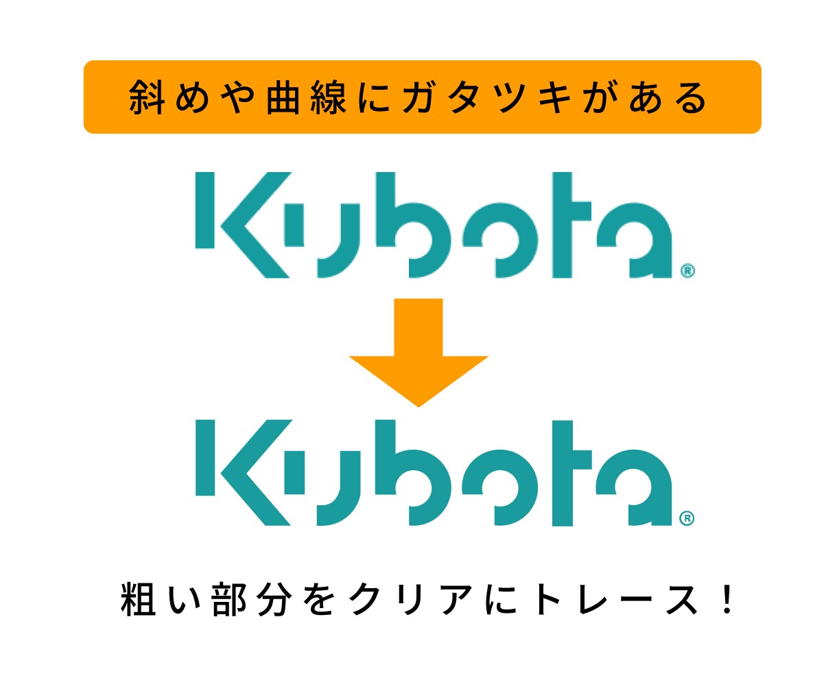 お手持ち画像をご希望データ形式にします 画像をトレースしてご希望のデータ形式にいたします。 イメージ2