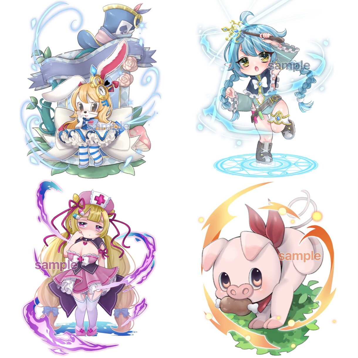 目を惹く可愛いSDキャラを制作いたします アイコンやキャラクターデザイン、1枚絵など幅広く承ります！ イメージ5