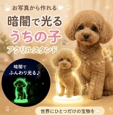 暗闇で優しく光る！蓄光アクリルスタンド作ります 「昼と夜で、表情が変わる。」 世界にひとつの光るアクスタ イメージ1