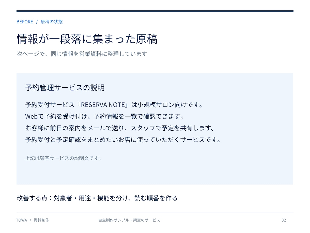 営業資料・提案書を見やすく整えます ５ページまで対応。編集できるパワポとＰＤＦ納品 イメージ2