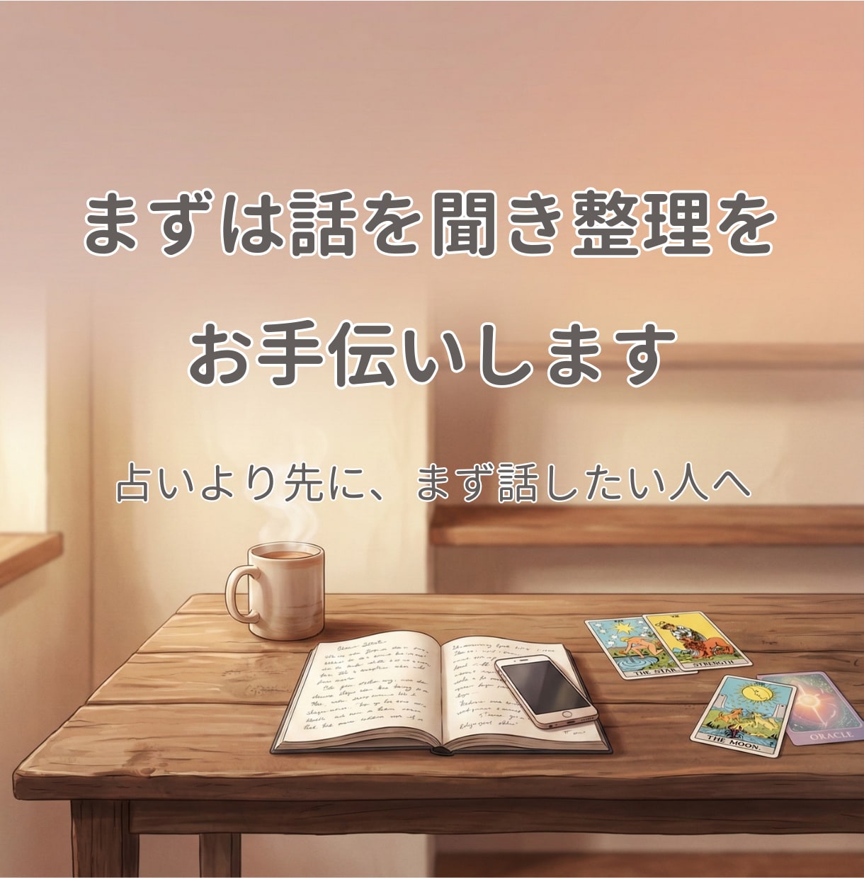 まずは話を聞き整理をお手伝いします 占いより先に、まず話したい人へ イメージ1