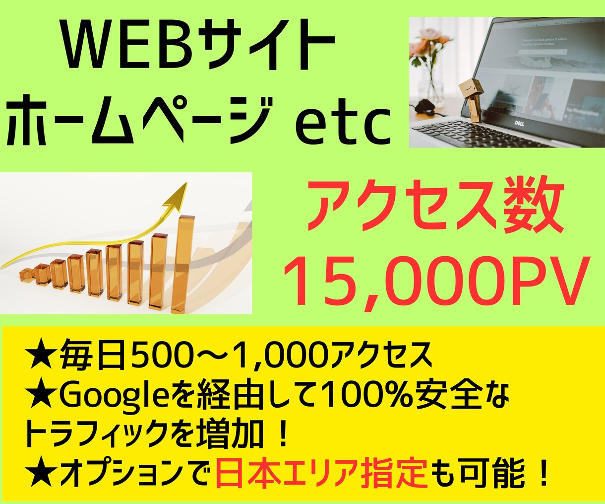 毎日 サイトのトラフィックを増加させます WEBサイト/ホームページ等SEO対策/拡散宣伝/PV数増加 イメージ1