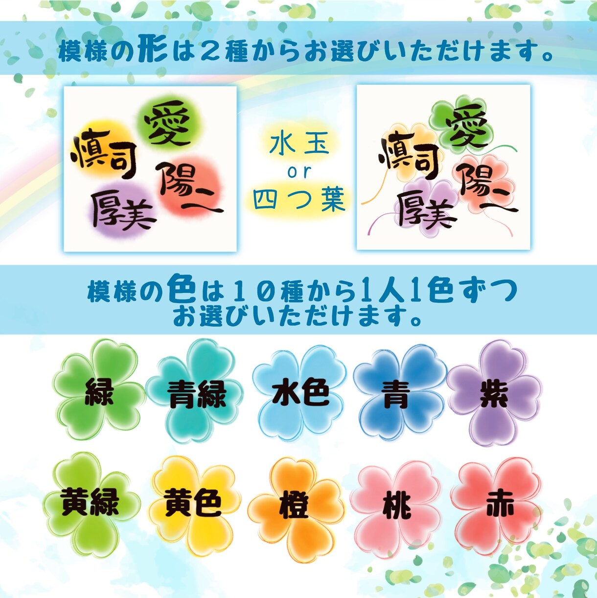 最大6名様用の名前詩。心に残る言葉の贈り物作ります 卒業 送別会 記念品 部活 卒団 還暦 古希 家族 チーム イメージ5