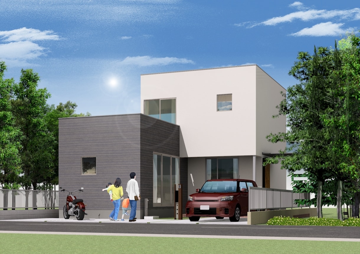 戸建て住宅の外観パース作成します 広告掲載・施主様へのイメージのご提案に イメージ8