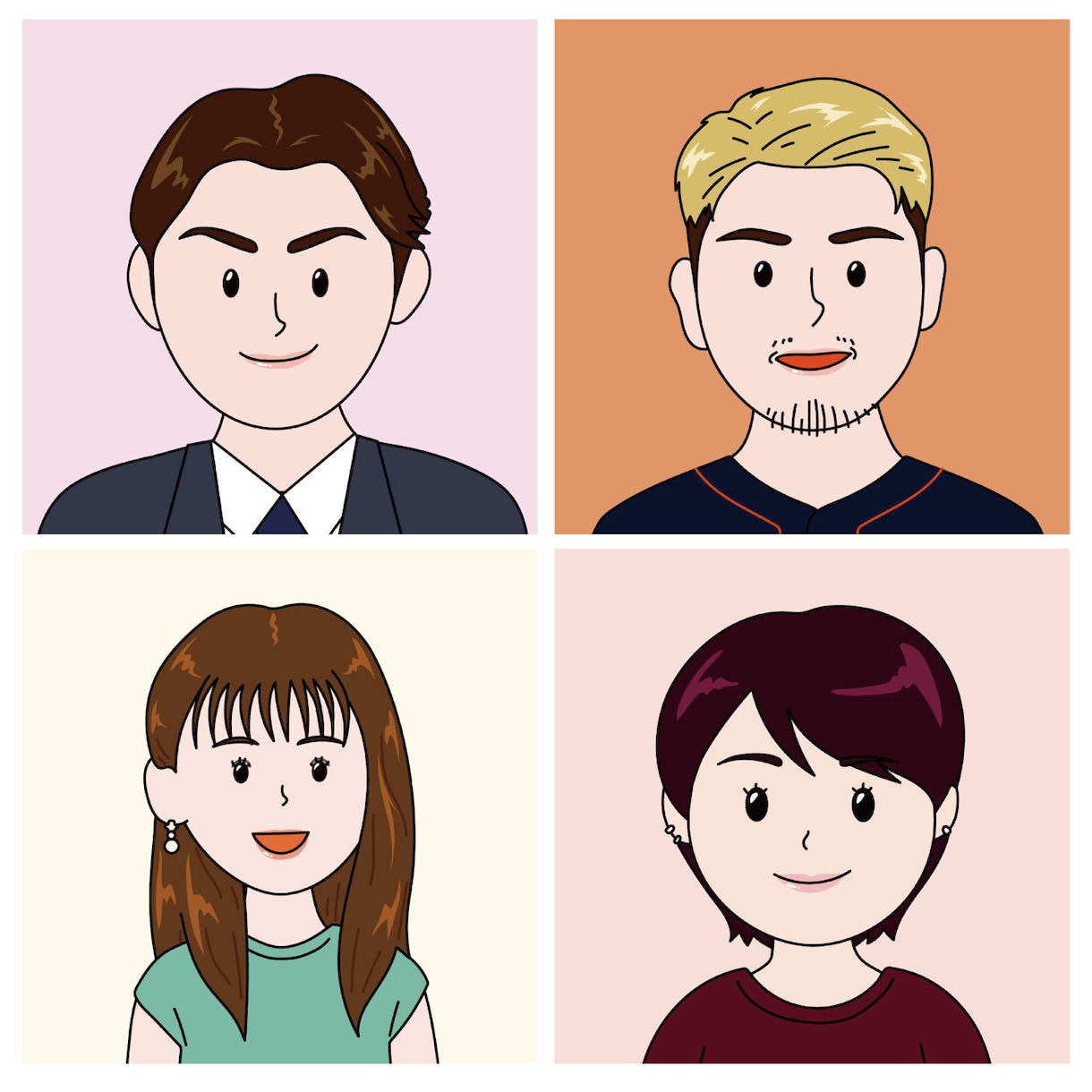 商用OK！アイコン向けのシンプル似顔絵を描きます シンプルで使いやすい似顔絵です！SNSやチラシ、名刺などに！ イメージ3