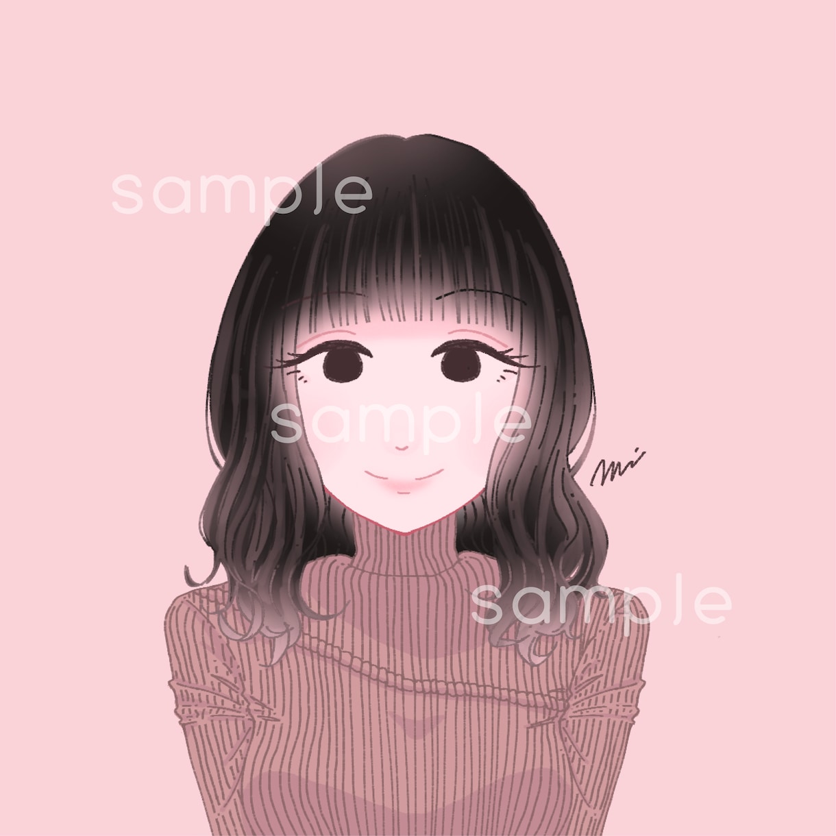 柔らかな印象の似顔絵、アイコンを描きます 柔らかだけど印象的なイラストです。 イメージ1