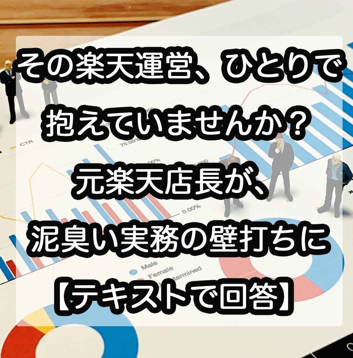 元楽天店長がテキストで回答。B2Bの相談乗ります 楽天＆自社ECの並行運営の現場を生き抜いた経験をあなたに！ イメージ1