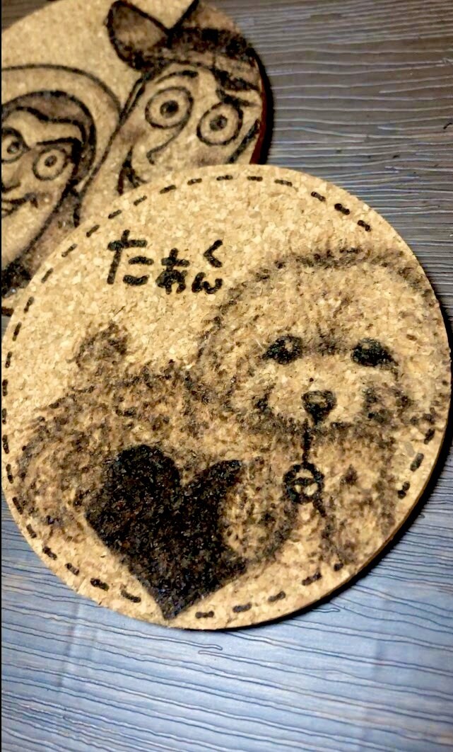 コースター⭐︎焼きペンでイラストなんでも描きます 2枚セットの金額となります⭐︎ イメージ4