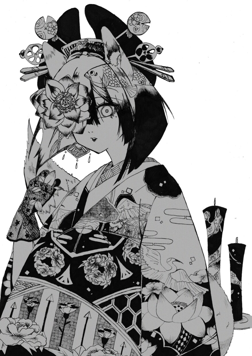 モノクロ。描き込みの多い美麗イラスト描きます 見た目が綺麗な子、凝った衣装を描けます。 イメージ2