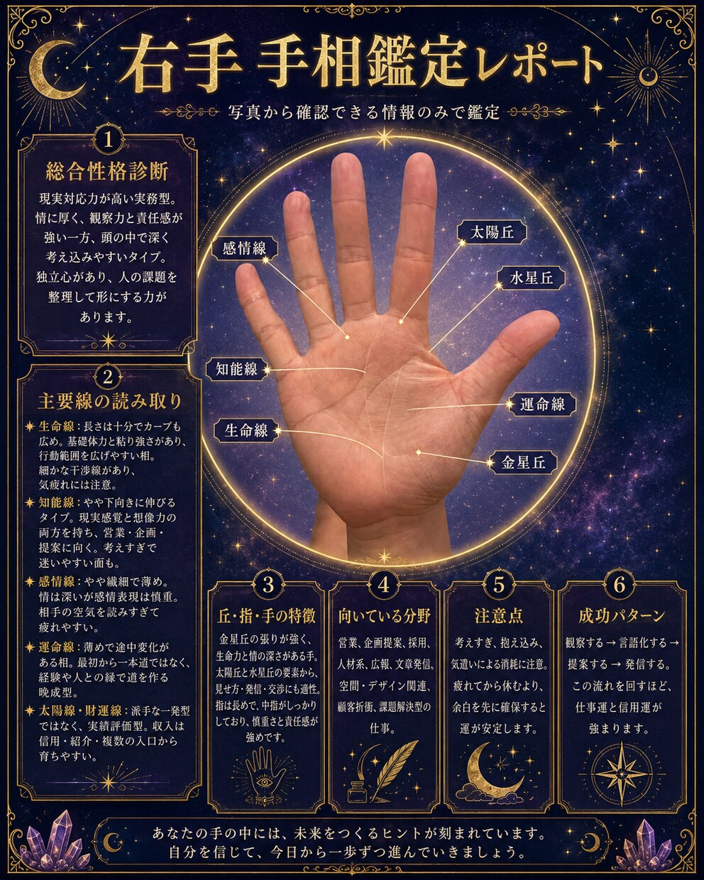 あなたの手相から過去・現在・未来を占います 手相のお写真を元に、今のお悩みに基づいて鑑定します！ イメージ1