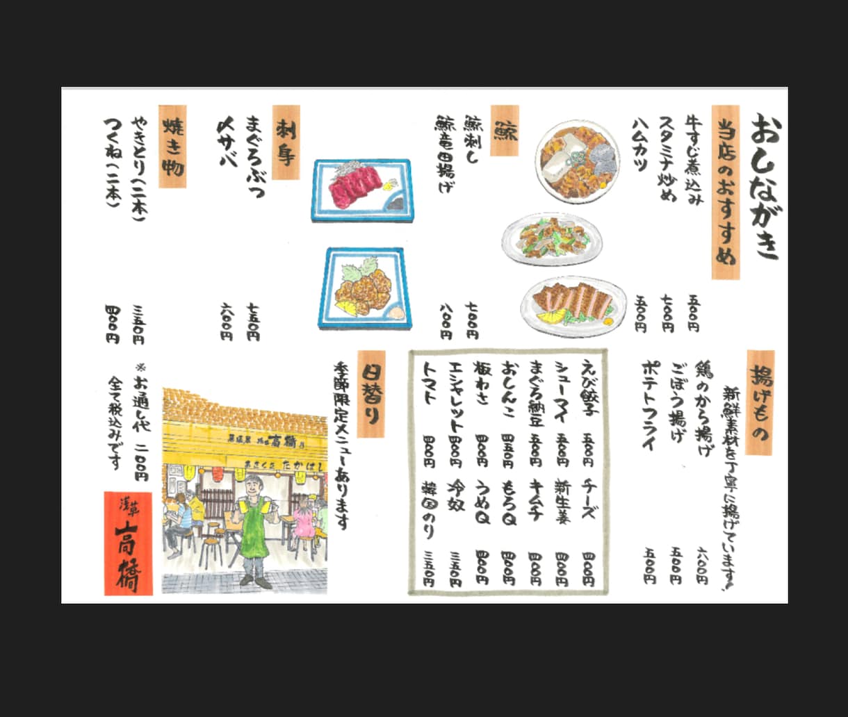 飲食店の筆文字屋‼️メニューを作成致します 飲食店の店長・料理長経験者が、現場・顧客目線で作成します‼️ イメージ3