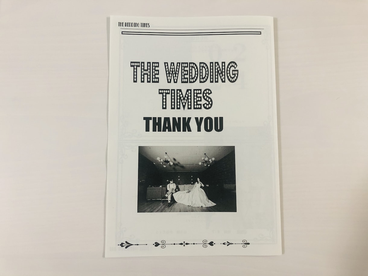 結婚式でのオリジナルペーパーアイテム作成します 海外風ウェディング新聞〜THE WEDDING TIMES〜 イメージ8