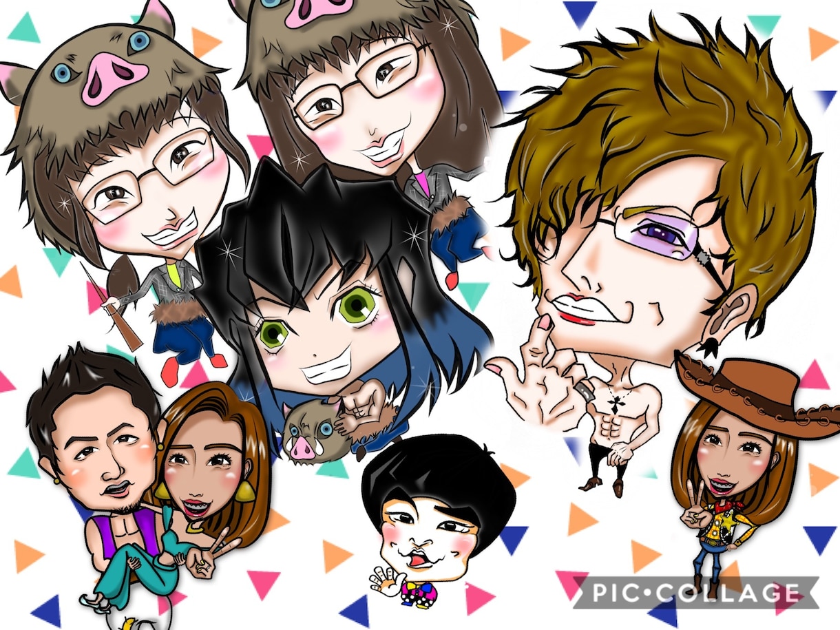 鬼滅とコラボも★⭐︎ポップな似顔絵アイコン描きます アイコンや名刺のワンポイントに⭐︎無茶振りなどなんでも⭐︎ イメージ1