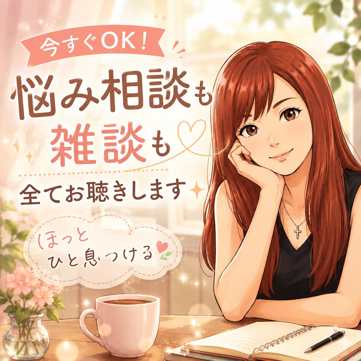今すぐ電話もOK！悩み相談も雑談も全てお聴きします 雑談したい人も悩みがある人もちょっと一息していきませんか？ イメージ1