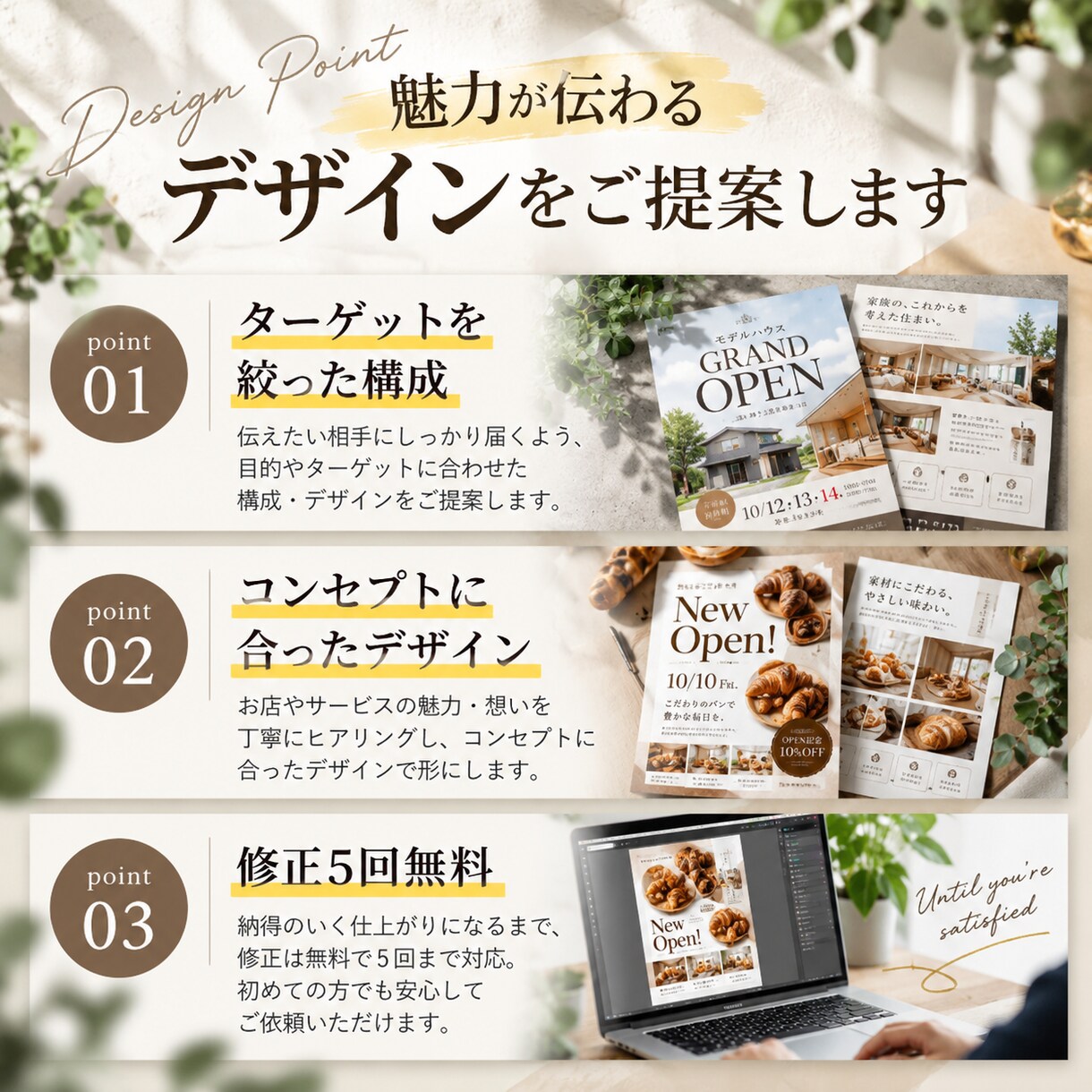 初めてでも安心・低価格で丁寧に制作します 4,000円〜でも妥協なしのチラシ制作。まずは試したい方へ イメージ4