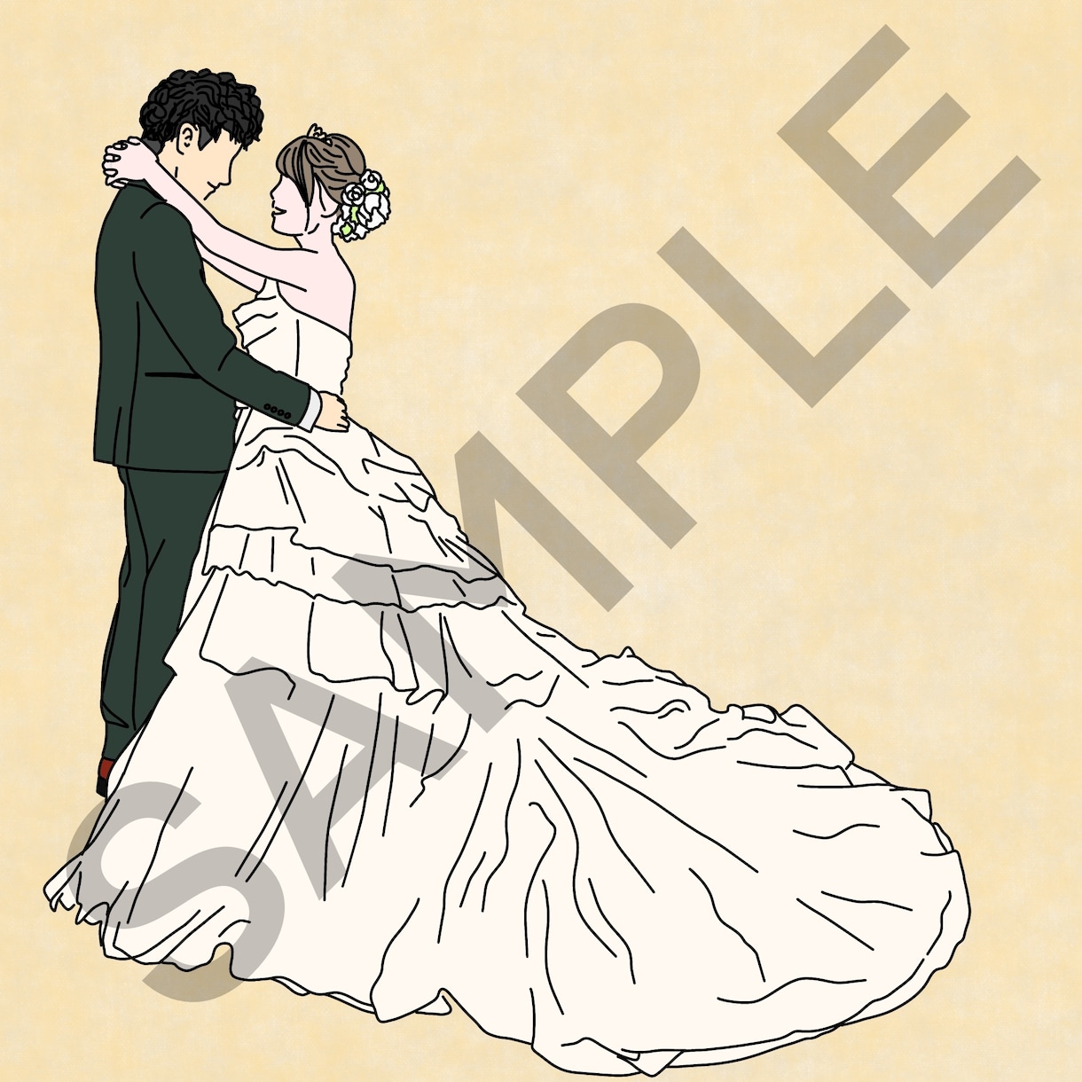 前撮り写真を元にイラストをお描き致します 幸せをカタチにしてみませんか？ イメージ2
