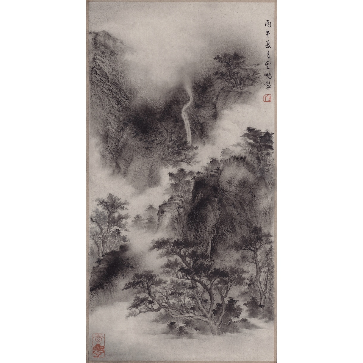茶室や和室に調和する伝統的な水墨画を揮毫します 宋元時代の古法に基づいた伝統的な水墨表現を得意とします イメージ1