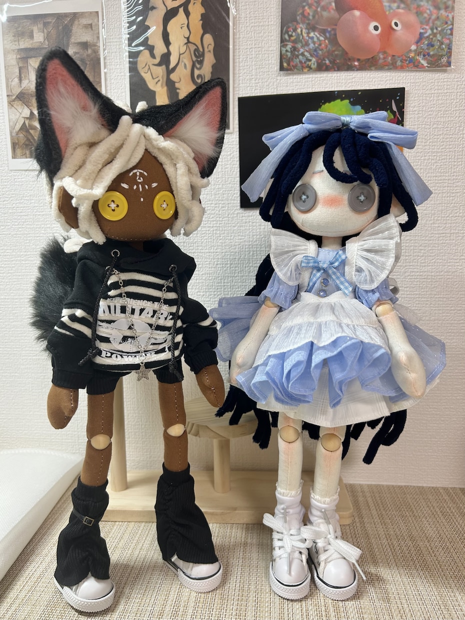 CCDOLL・手作りぬいぐるみを販売します 受注制作・約30日でお届け・雪肌の青髪メイド イメージ2