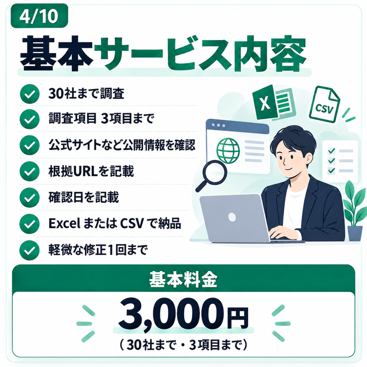 企業リストの不足情報を補完します 公式サイトを確認し、足りない企業情報を一覧に整理 イメージ4