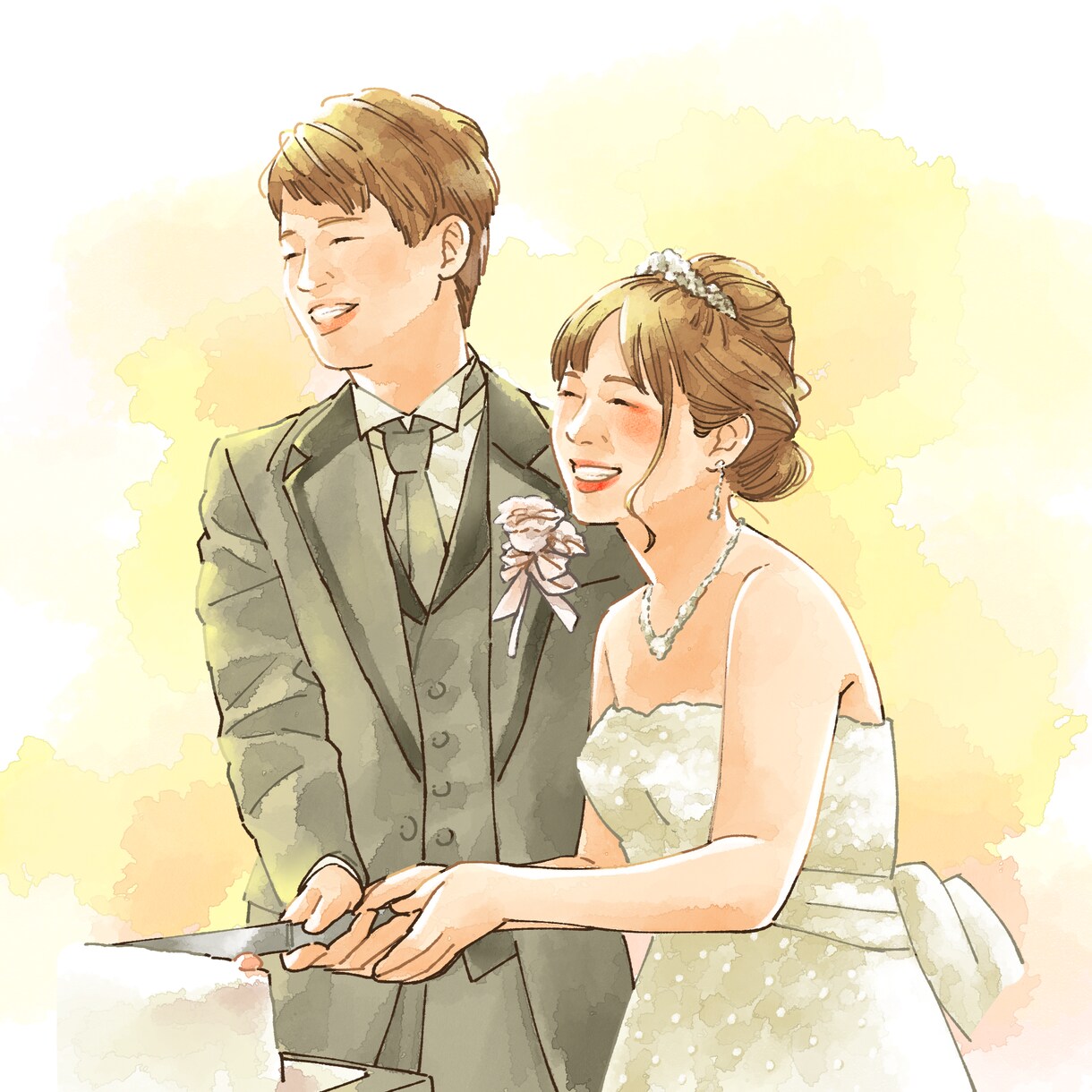 お子さまやご家族の水彩風の似顔絵イラストを描きます 結婚・出産のお祝いや自宅のインテリアに…ペットイラストもOK イメージ2