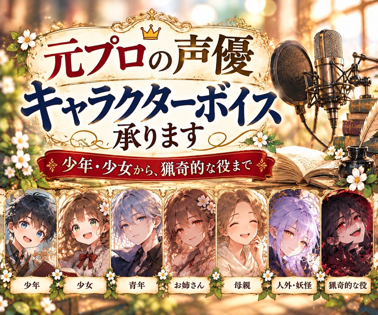 元プロ声優がキャラクターボイス承ります 少女・少年から猟奇的な役まで、プロの演技で命を吹き込みます イメージ4