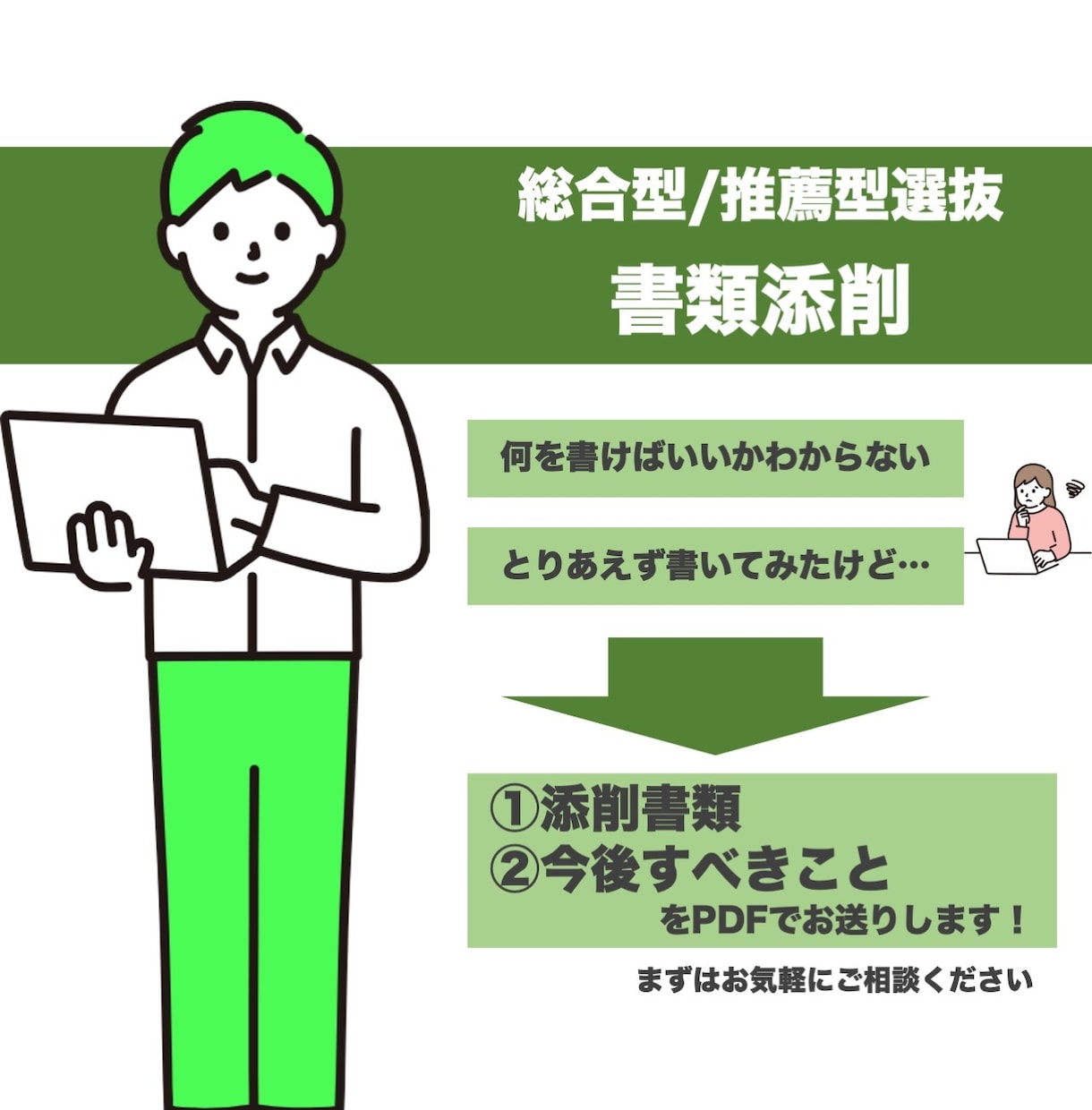 総合型選抜・推薦入試の志望理由書等書類添削します 慶應SFC出身の現AO講師/元高校教員がサポートいたします イメージ1