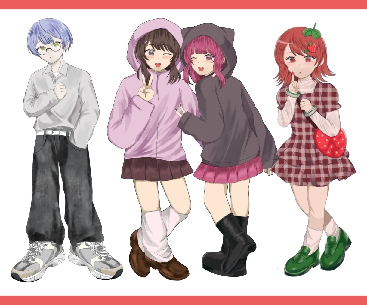ご希望のキラキラかわいいイラスト（等身）描きます 立ち絵、アイコン、1枚絵動画内イラストに商用利用OK イメージ5