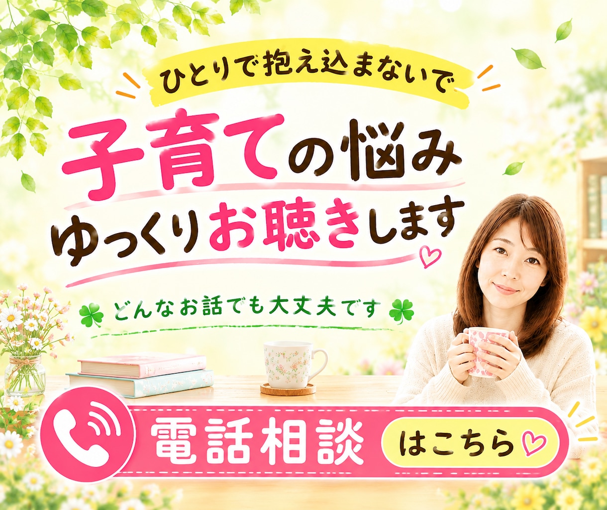 子育て（幼児～大学生）の悩みを３児の母が傾聴します 育児/ママ友/受験/進路/思春期/不登校…１人で悩まないで♡ イメージ1