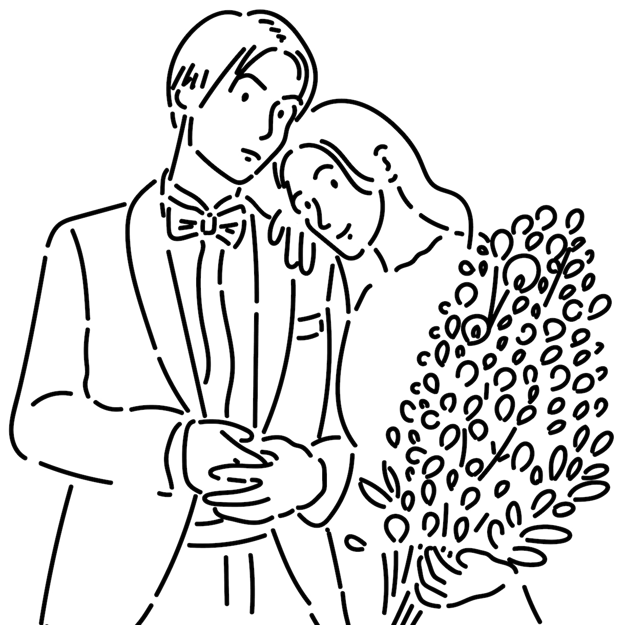 顔のモノクロシンプルイラストの似顔絵を描きます 家族・お子様・友達・結婚式等のオリジナル似顔絵イラスト イメージ6