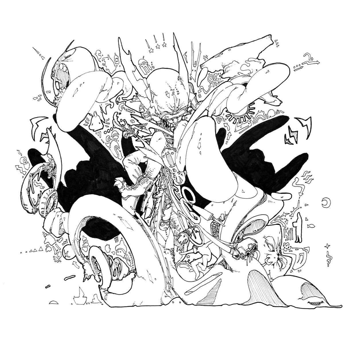 サイケデリックなペン画を描きます 一発描きペン画を描きます！メイキング動画も制作いたします！ イメージ1