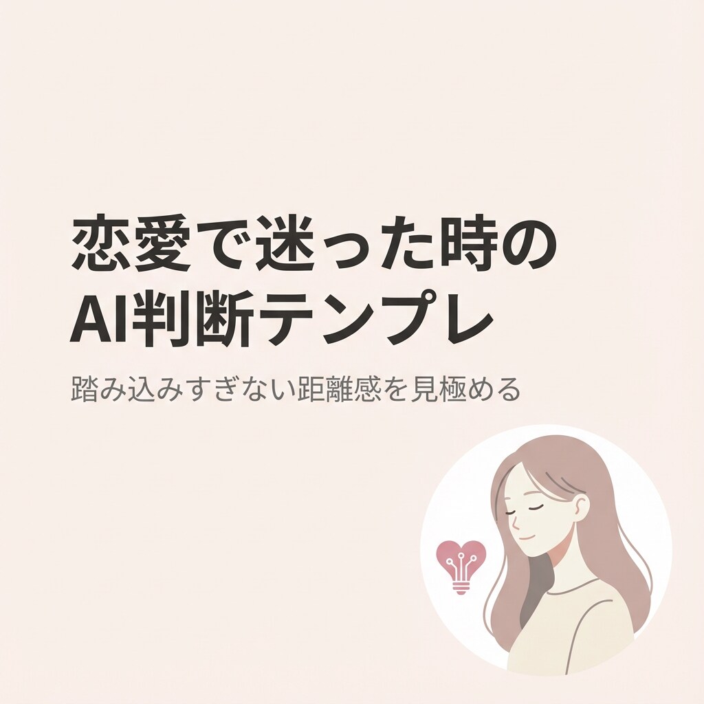 距離を縮めたい時の恋愛AI判断テンプレを提供します 踏み込みすぎない距離感をAIで見極めるプロンプト入りPDF イメージ1