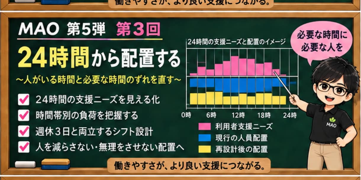 障害福祉の勤務再設計を実務ツール一式で支援します 週休3日・10時間勤務・24時間配置を動画と実務ツールで試行 イメージ4